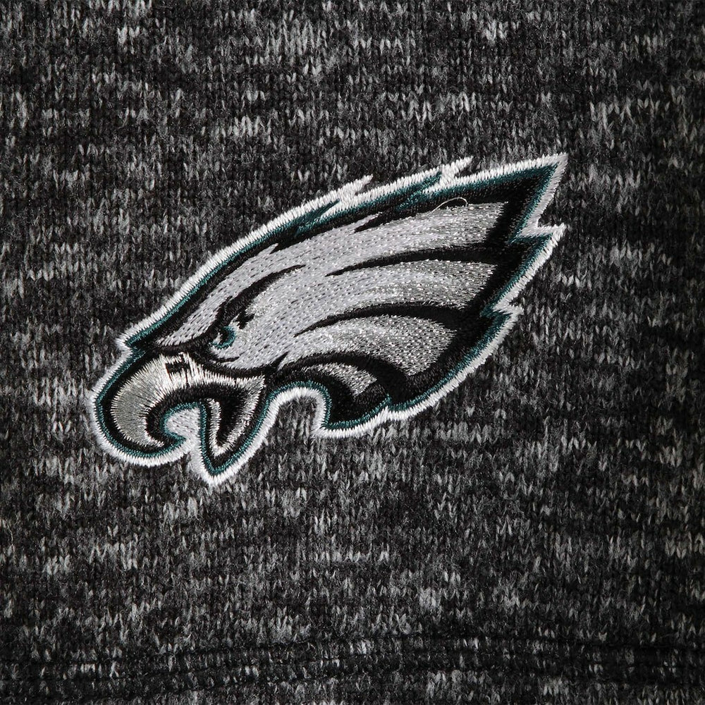Philadelphia Eagles Antigua Fortune Quarter-Zip Pullover Jacket Heather Black