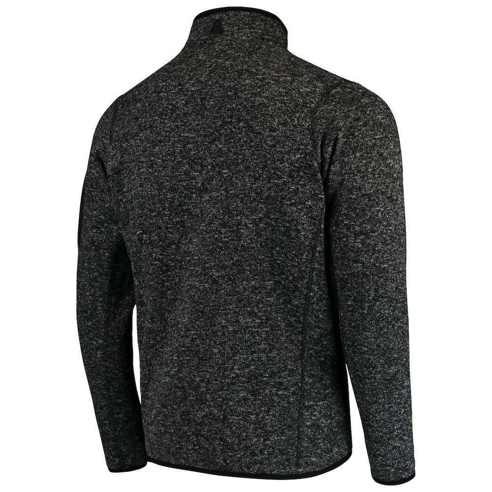 Pittsburgh Steelers Antigua Fortune Quarter-Zip Pullover Jacket Heather Black