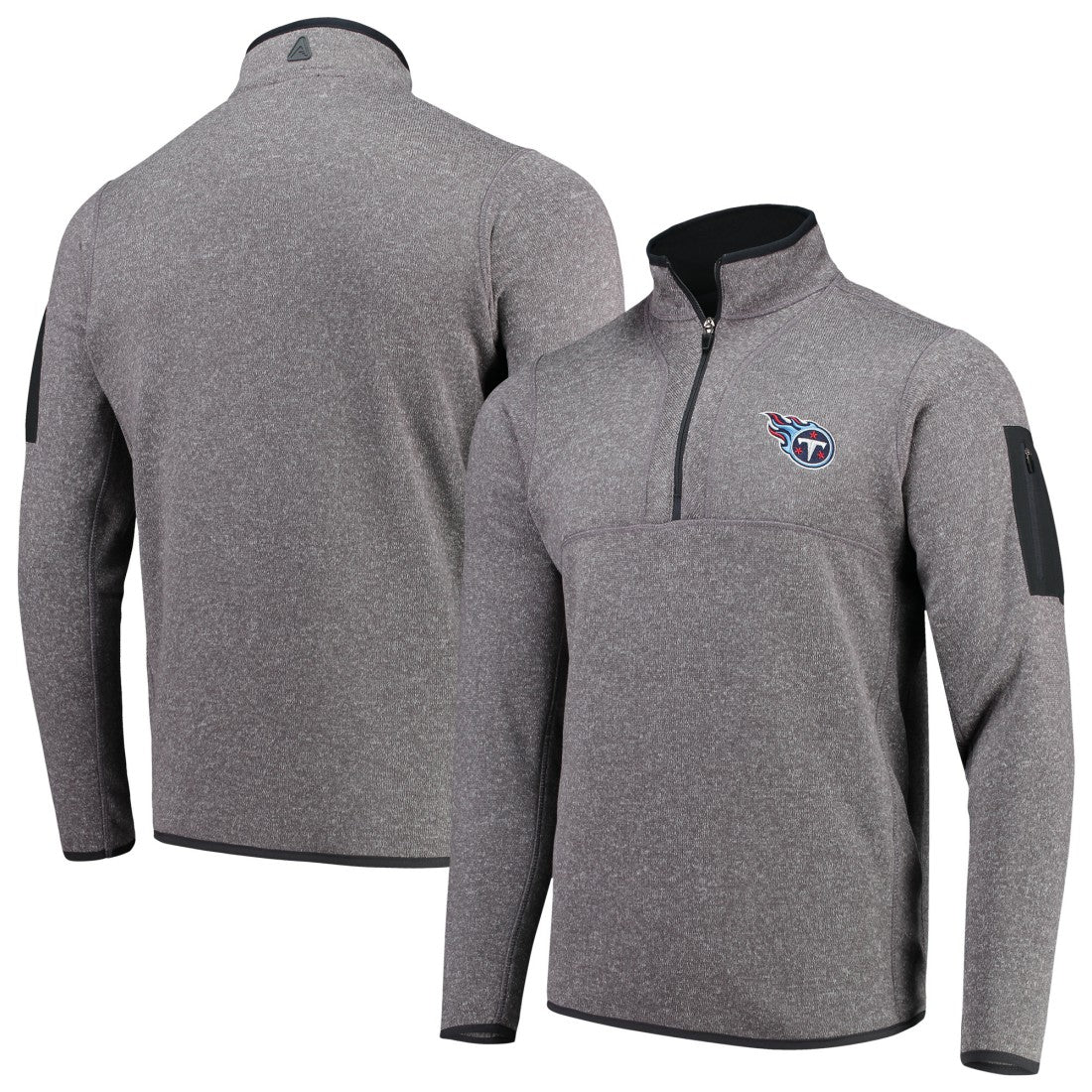 Tennessee Titans Antigua Fortune Quarter-Zip Pullover Jacket Charcoal