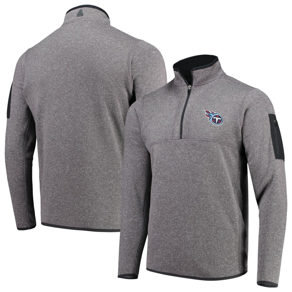 Tennessee Titans Antigua Fortune Quarter-Zip Pullover Jacket Charcoal