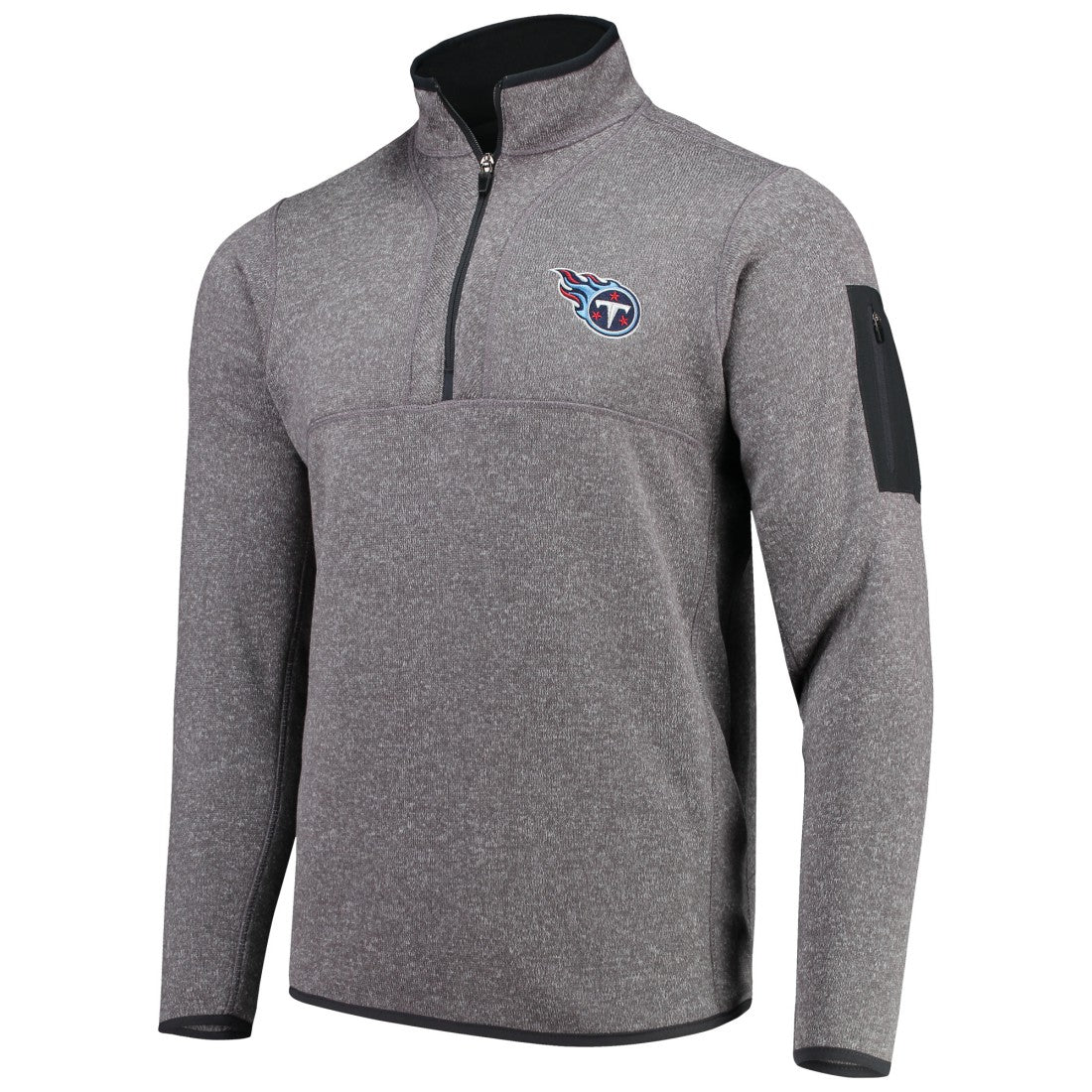 Tennessee Titans Antigua Fortune Quarter-Zip Pullover Jacket Charcoal