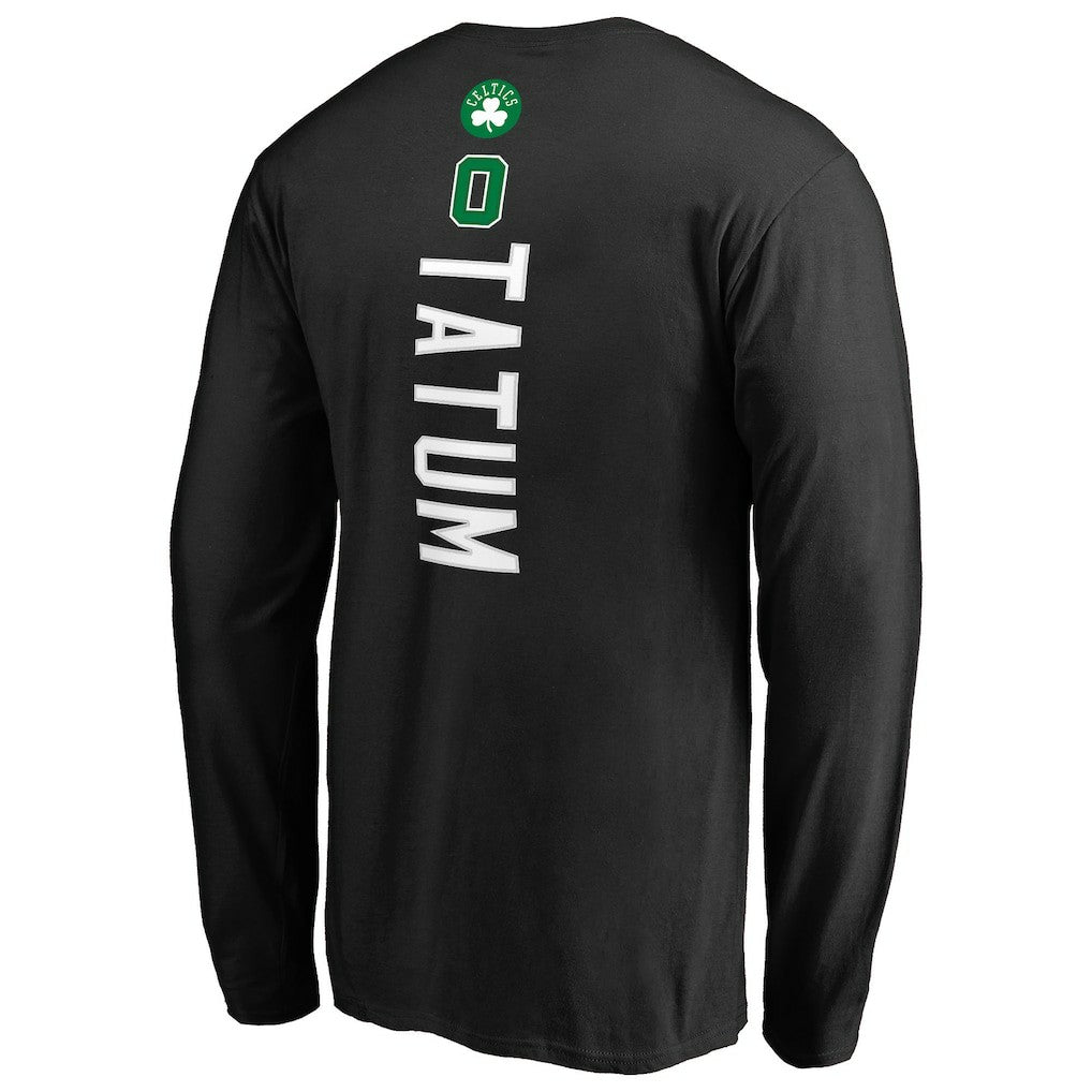 Jayson Tatum Boston Celtics Team Backer Name & Number Long Sleeve T-Shirt Black