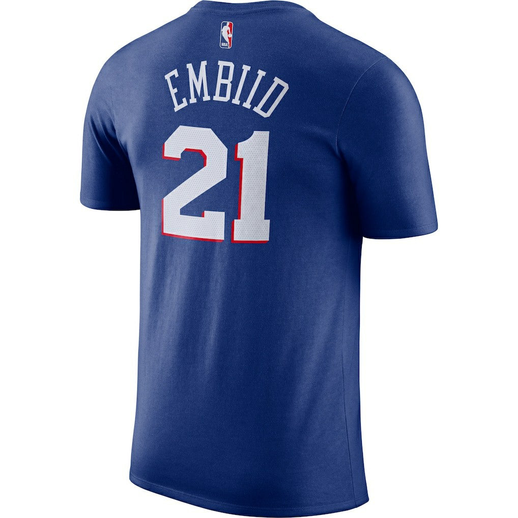 Joel Embiid Philadelphia 76ers Player Name & Number Performance T-Shirt Royal