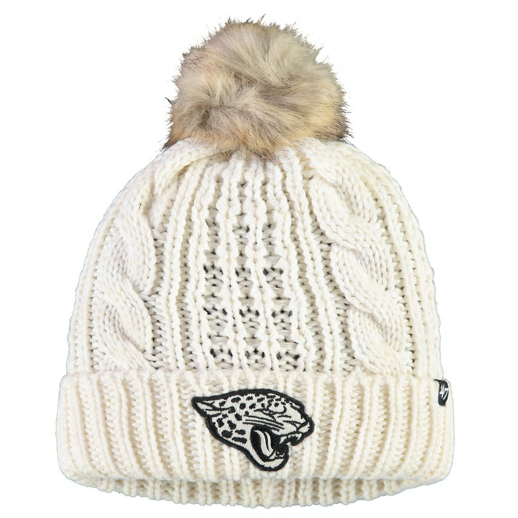 Jacksonville Jaguars '47 Women's Meeko Cuffed Knit Hat With Pom Cream