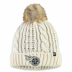 Tennessee Titans '47 Women's Meeko Cuffed Knit Hat With Pom Cream