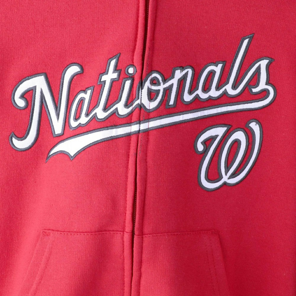 Washington Nationals Youth Team Color Wordmark Full-Zip Hoodie - Red Hoodies