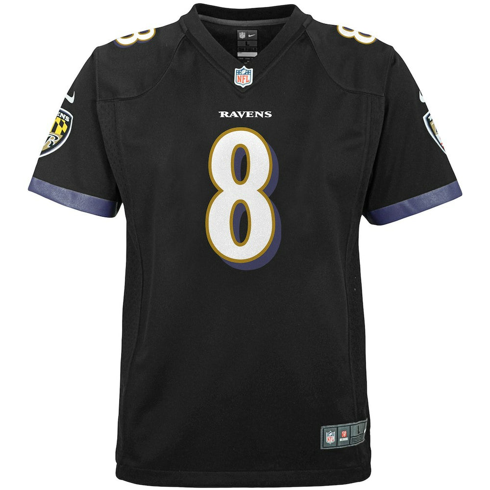 Lamar Jackson Baltimore Ravens Youth Game Jersey Black