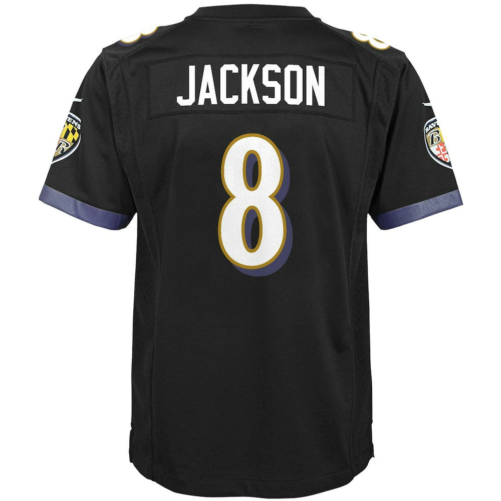 Lamar Jackson Baltimore Ravens Youth Game Jersey Black