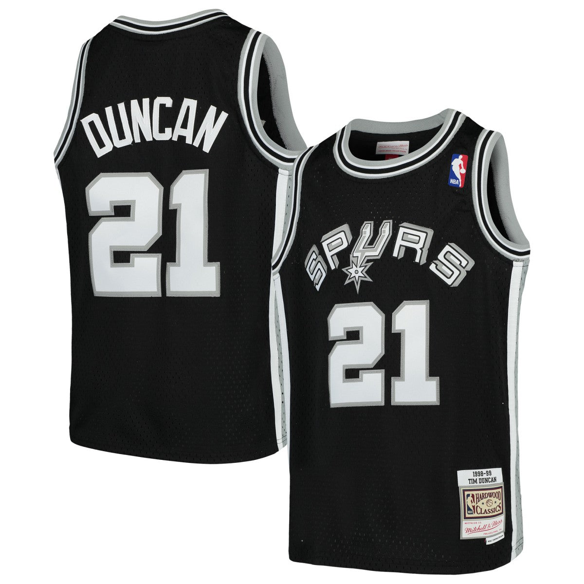 Tim Duncan San Antonio Spurs Youth Swingman Throwback Jersey Black