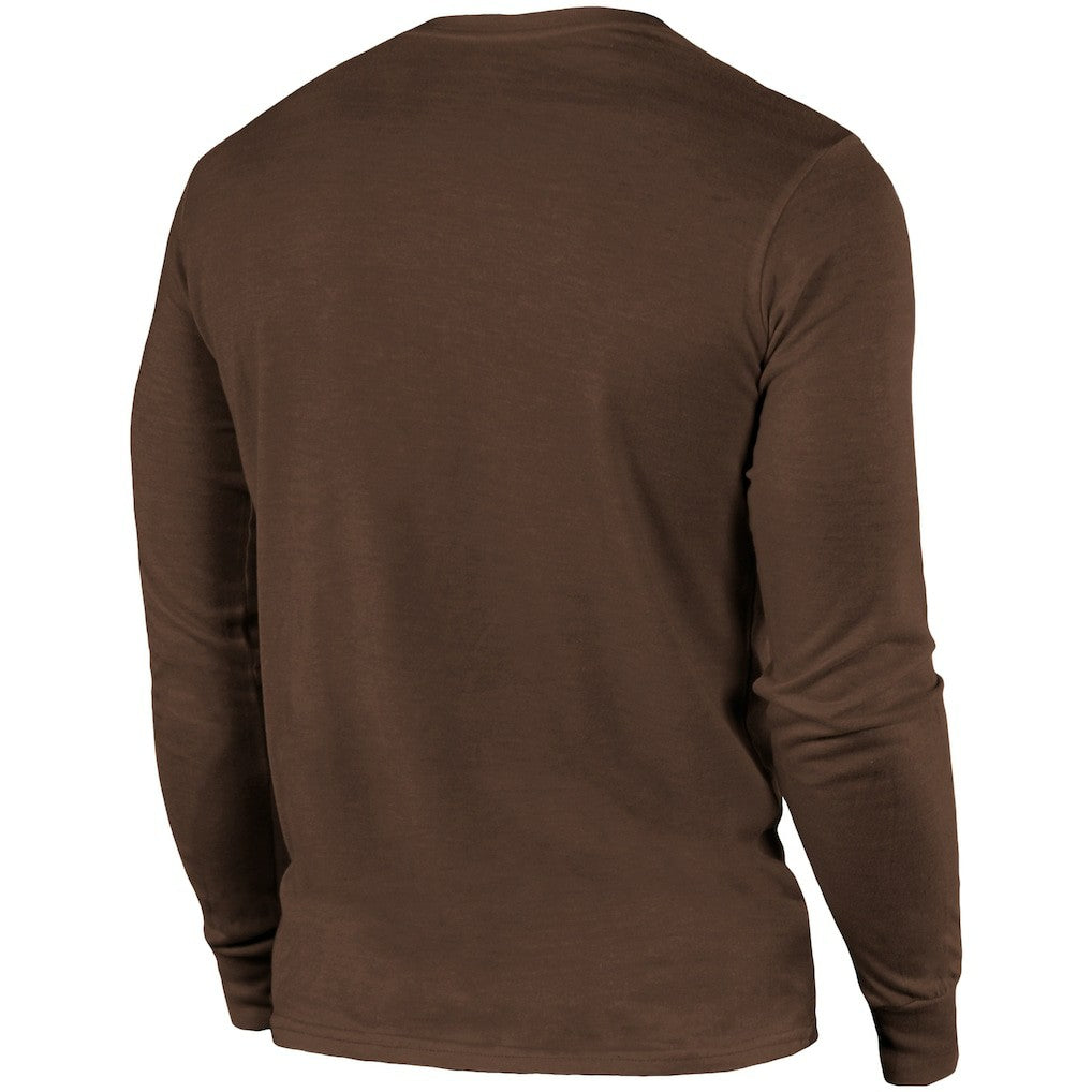 Cleveland Browns Majestic Threads Lockup Tri-Blend Long Sleeve T-Shirt Brown