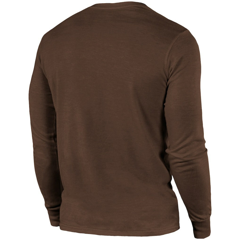 Cleveland Browns Majestic Threads Lockup Tri-Blend Long Sleeve T-Shirt Brown