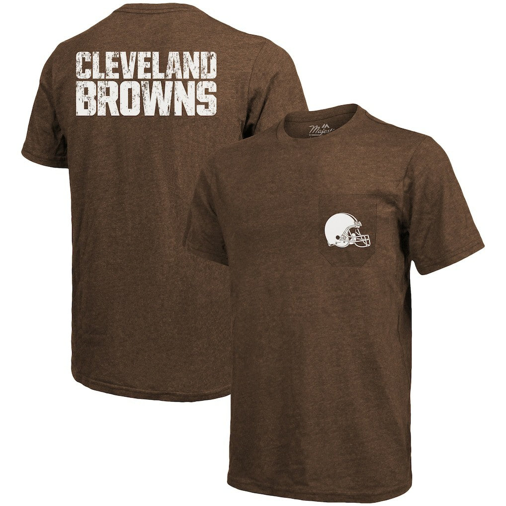 Cleveland Browns Majestic Threads Tri-Blend Pocket T-Shirt Brown