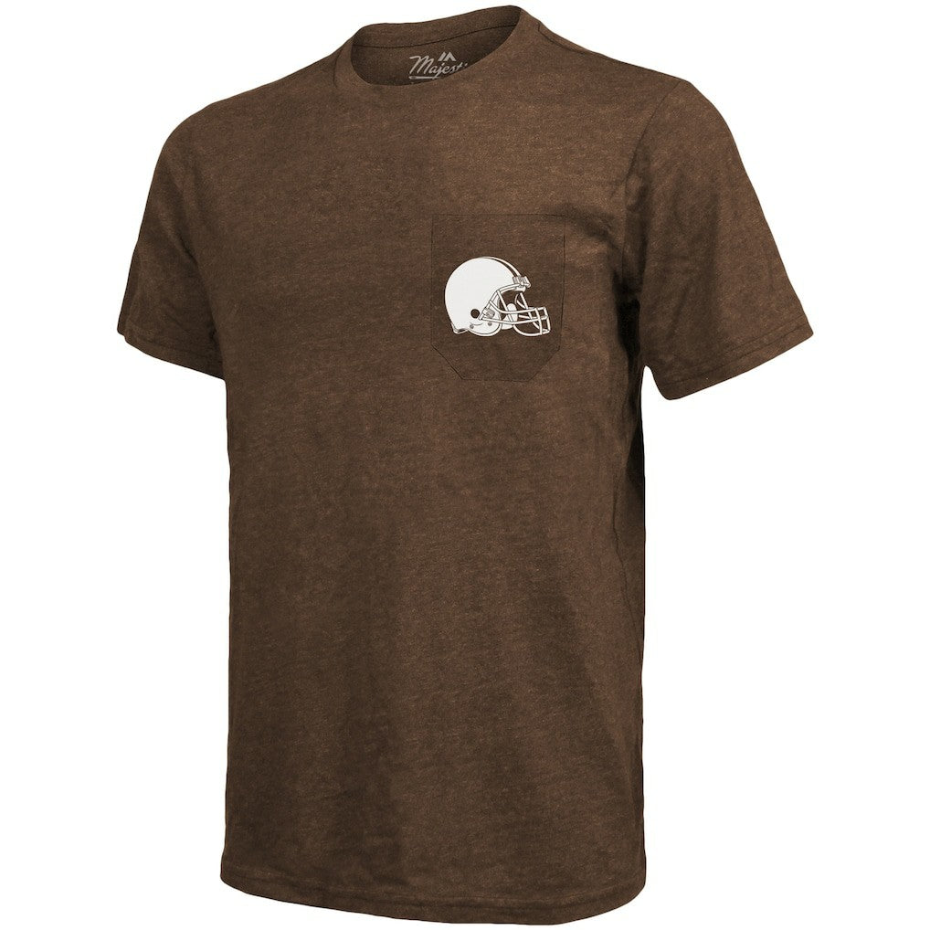 Cleveland Browns Majestic Threads Tri-Blend Pocket T-Shirt Brown