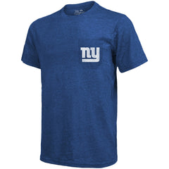 New York Giants Majestic Threads Tri-Blend Pocket T-Shirt Heathered Royal