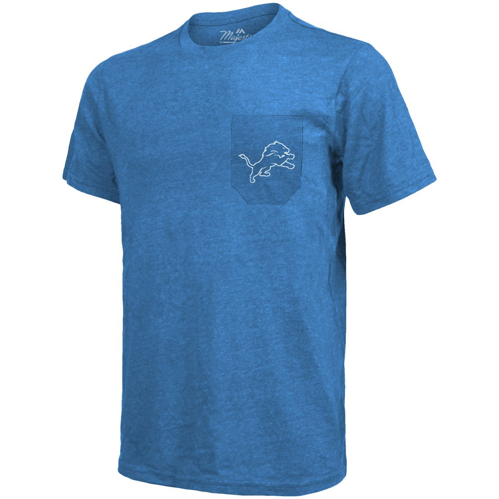 Detroit Lions Majestic Threads Tri-Blend Pocket T-Shirt Blue