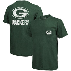 Green Bay Packers Majestic Threads Tri-Blend Pocket T-Shirt Heathered Green