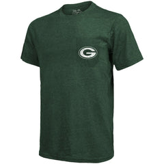 Green Bay Packers Majestic Threads Tri-Blend Pocket T-Shirt Heathered Green