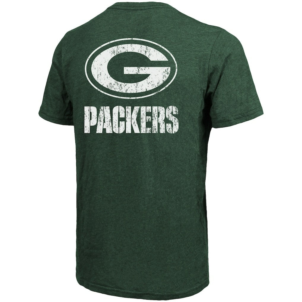 Green Bay Packers Majestic Threads Tri-Blend Pocket T-Shirt Heathered Green