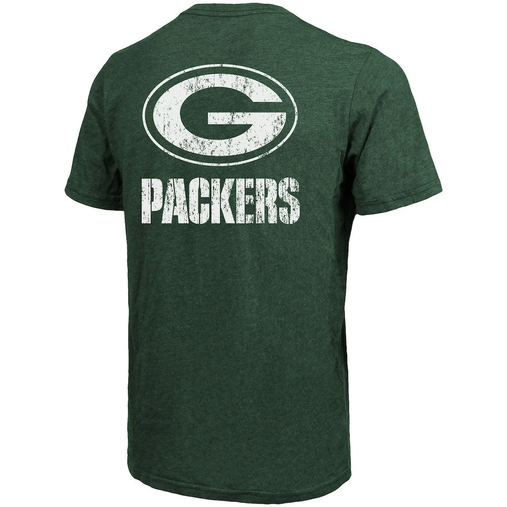 Green Bay Packers Majestic Threads Tri-Blend Pocket T-Shirt Heathered Green