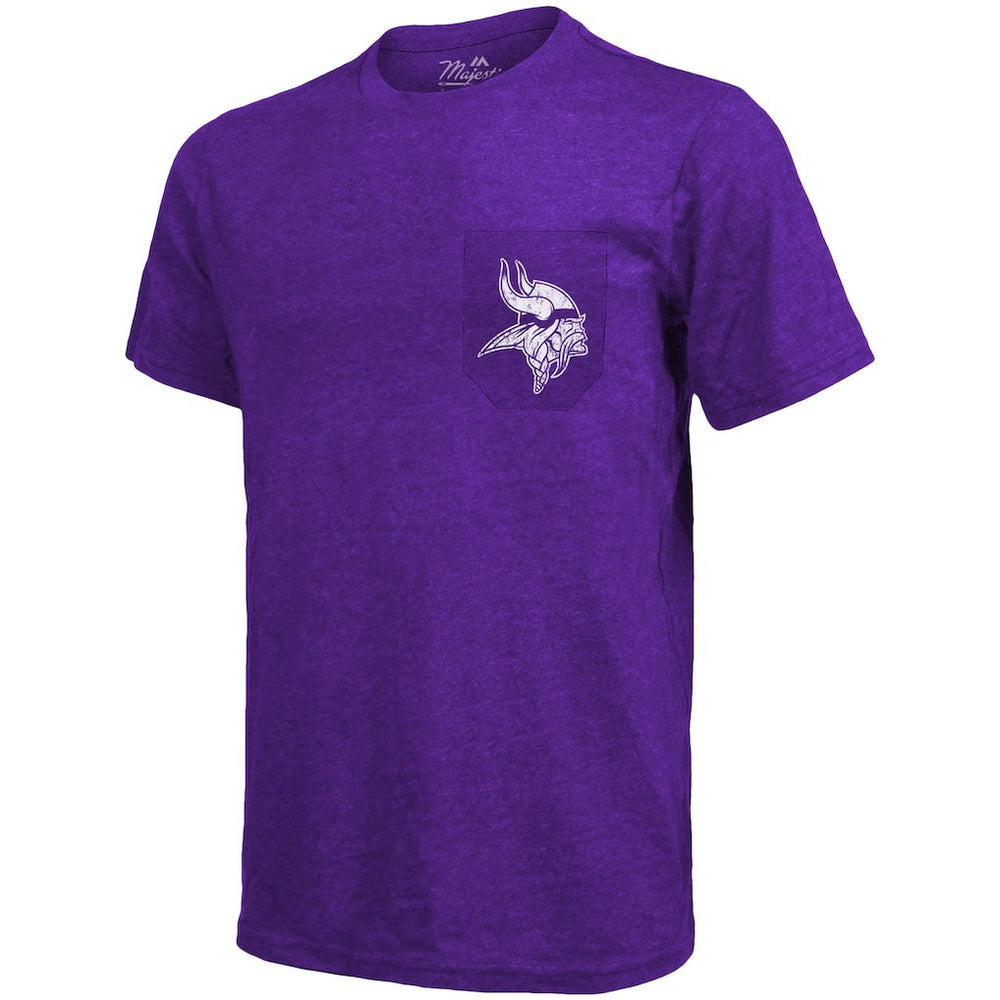 Minnesota Vikings Majestic Threads Tri-Blend Pocket T-Shirt Heathered Purple