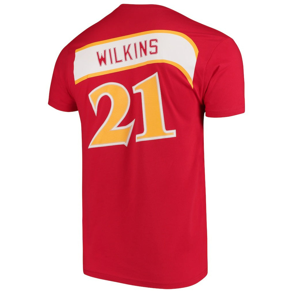 Dominique Wilkins Atlanta Hawks Hardwood Classics Team Name & Number T-Shirt Red