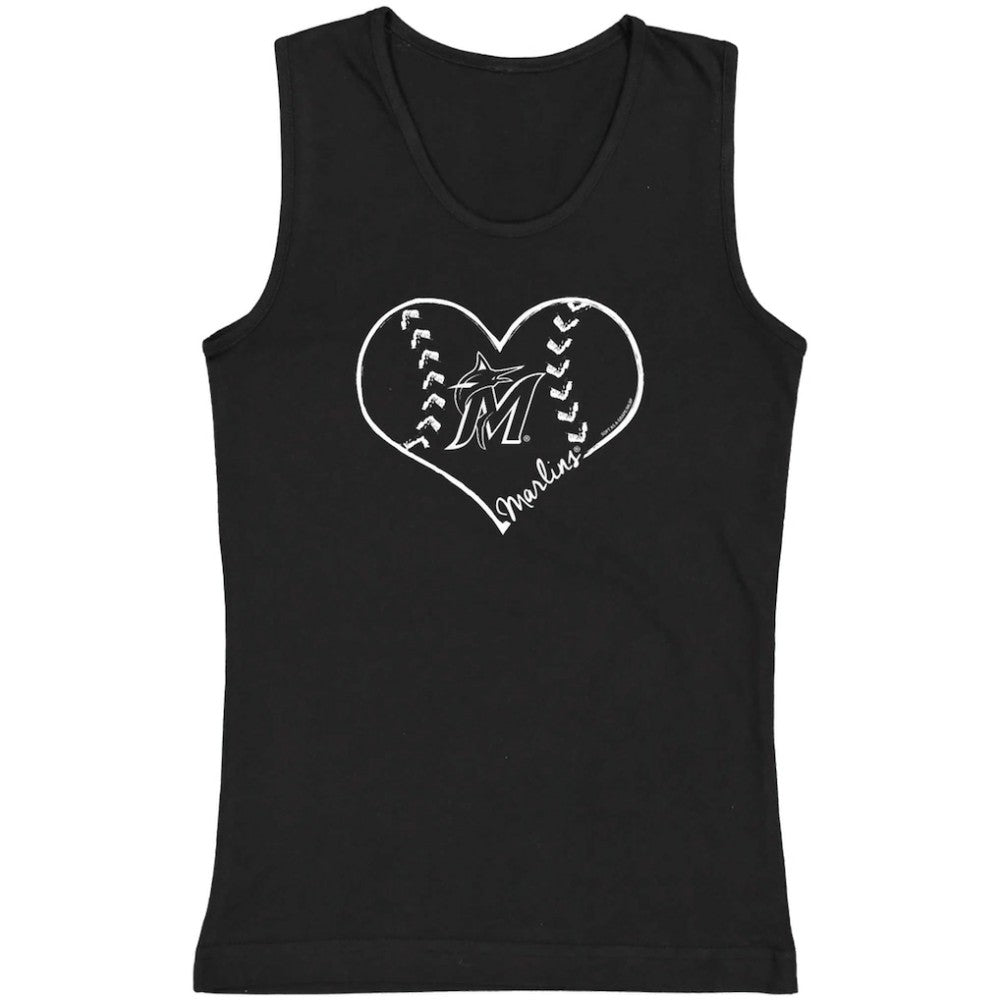 Miami Marlins Soft as a Grape Youth Cotton Tank Top - Black Tanks