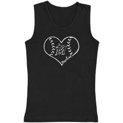 Miami Marlins Soft as a Grape Youth Cotton Tank Top - Black Tanks