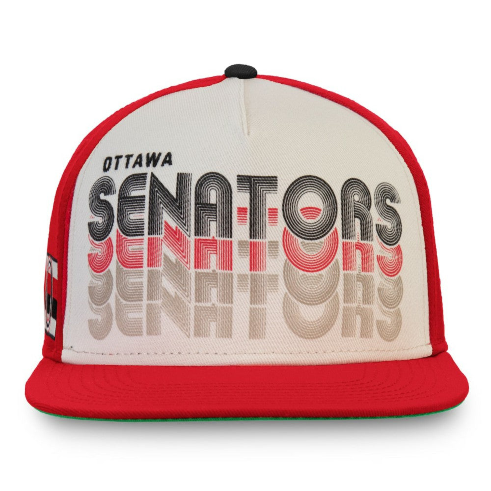 NHL Ottawa Senators Fanatics True Classic Snapback Hat - Cream/Red