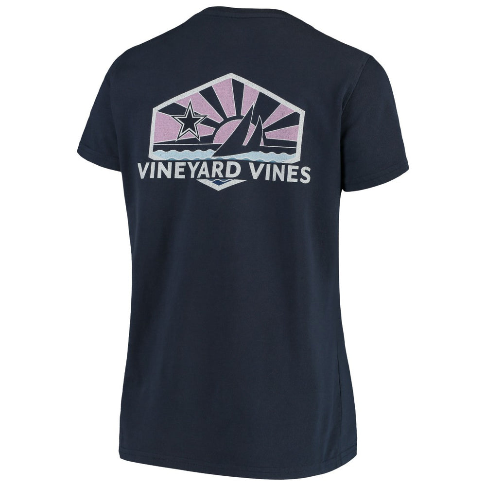 Dallas Cowboys Vineyard Vines Women's Sunset Sail T-Shirt Navy
