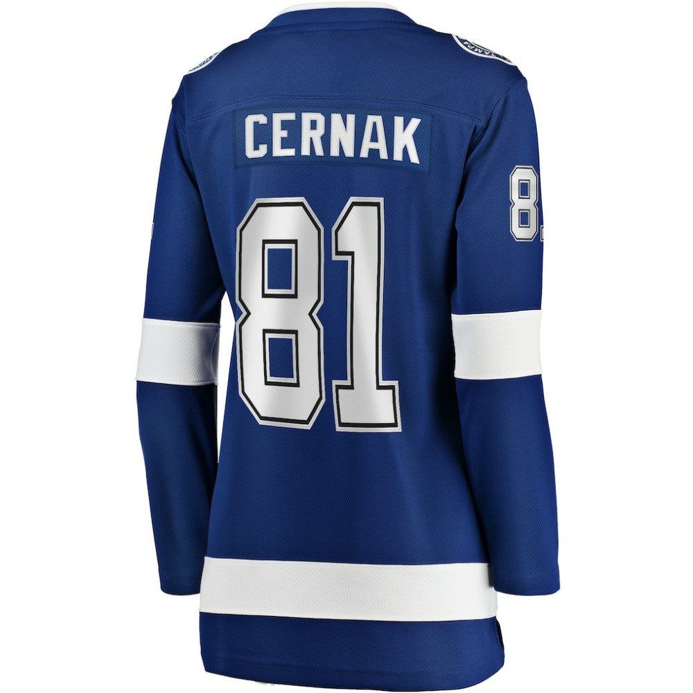 NHL Erik Cernak Tampa Bay Lightning Fanatics Women's Home Breakaway Player Jersey - Blue