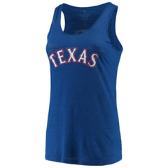 Texas Rangers Soft as a Grape Women's Plus Size Swing for the Fences Racerback Tank Top - Royal Tanks