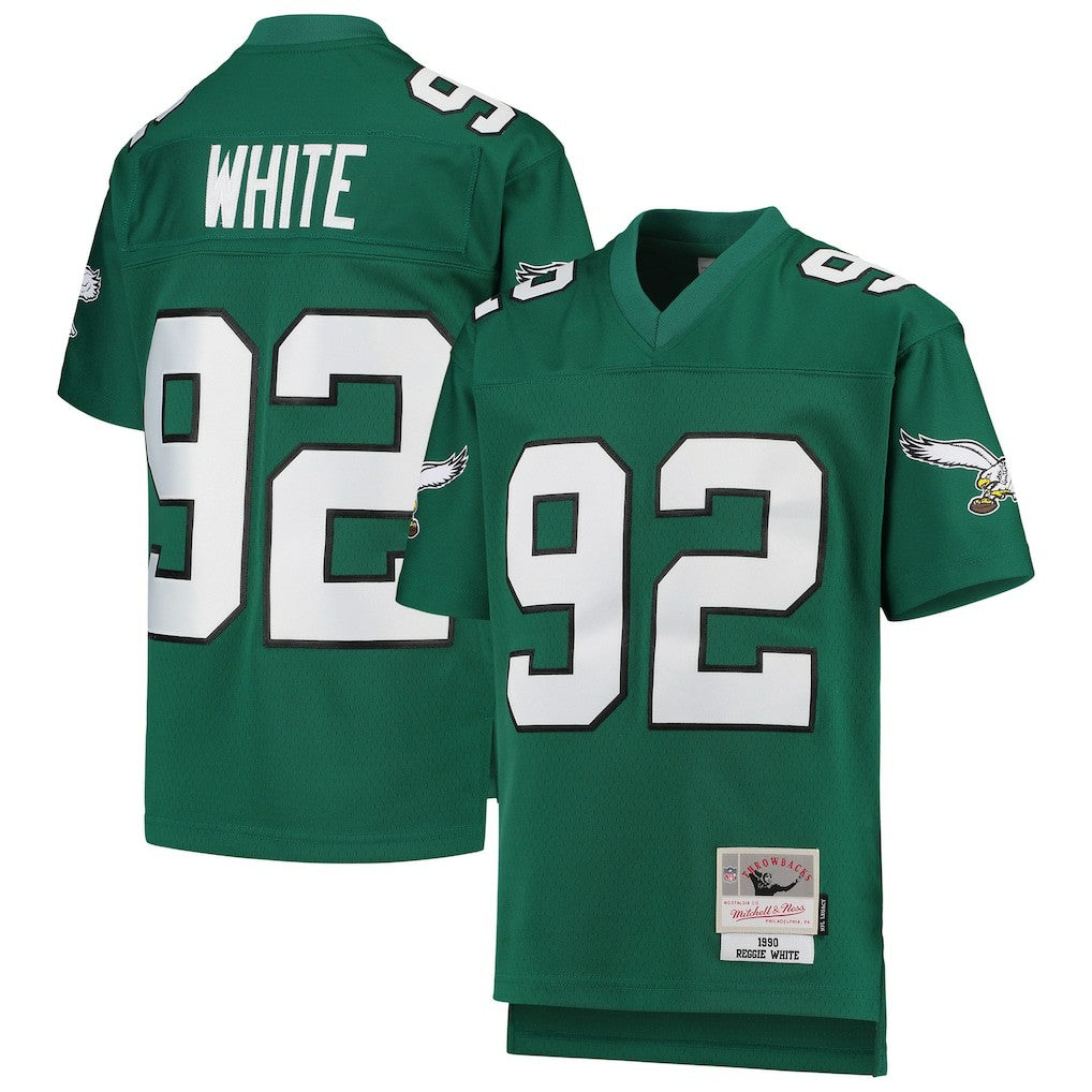 Reggie White Philadelphia Eagles Youth 1990 Legacy Retired Player Jersey Green