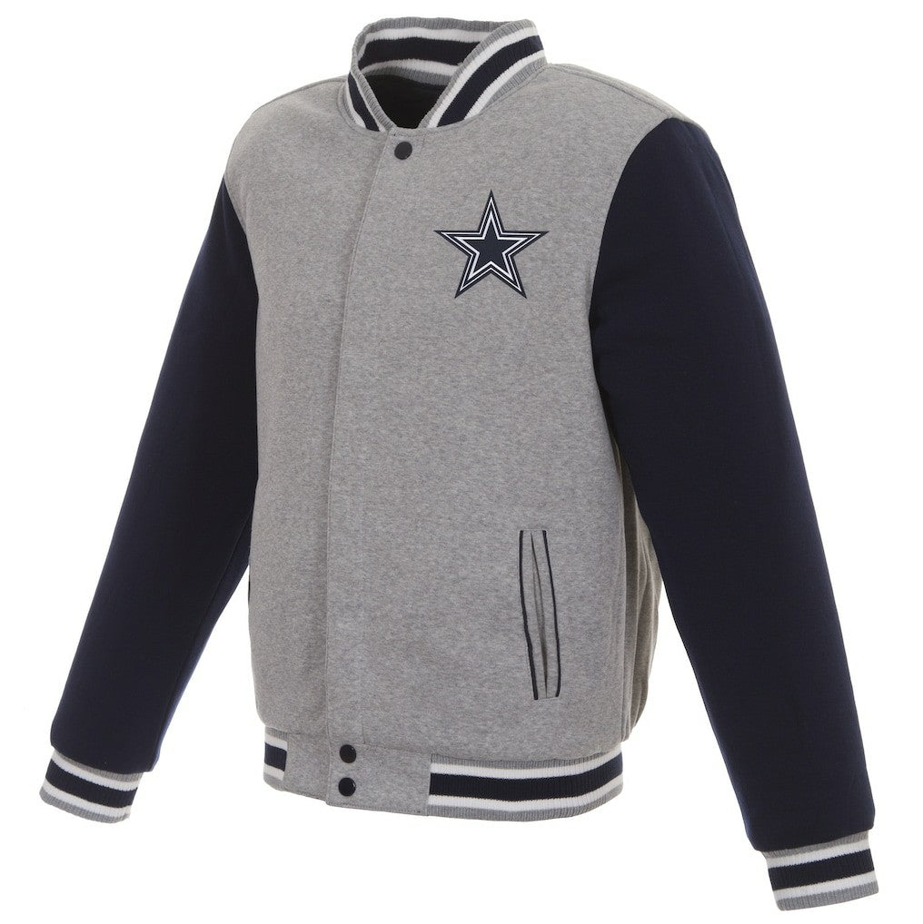 Dallas Cowboys JH Design Reversible Two Tone Fleece Jacket Gray/Navy