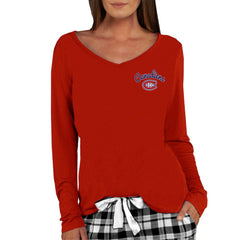 NHL Montreal Canadiens Concepts Sport Women's Marathon Knit Long Sleeve V-Neck Top - Red