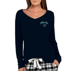 NHL San Jose Sharks Concepts Sport Women's Marathon Knit Long Sleeve V-Neck Top - Black