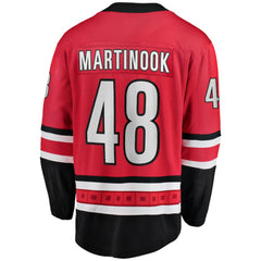 NHL Jordan Martinook Carolina Hurricanes Fanatics Alternate Breakaway Player Jersey - Red