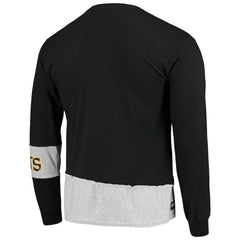 New Orleans Saints Refried Apparel Sustainable Upcycled Angle Long Sleeve T-Shirt Black/Gray