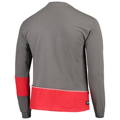 Tampa Bay Buccaneers Refried Apparel Sustainable Upcycled Angle Long Sleeve T-Shirt Pewter/Red