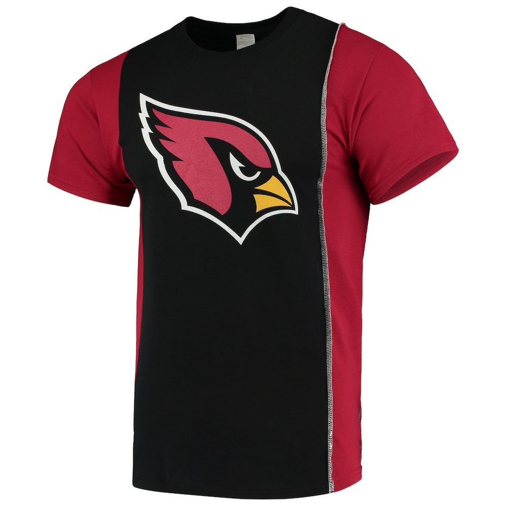 Arizona Cardinals Refried Apparel Sustainable Upcycled Split T-Shirt Black/Cardinal