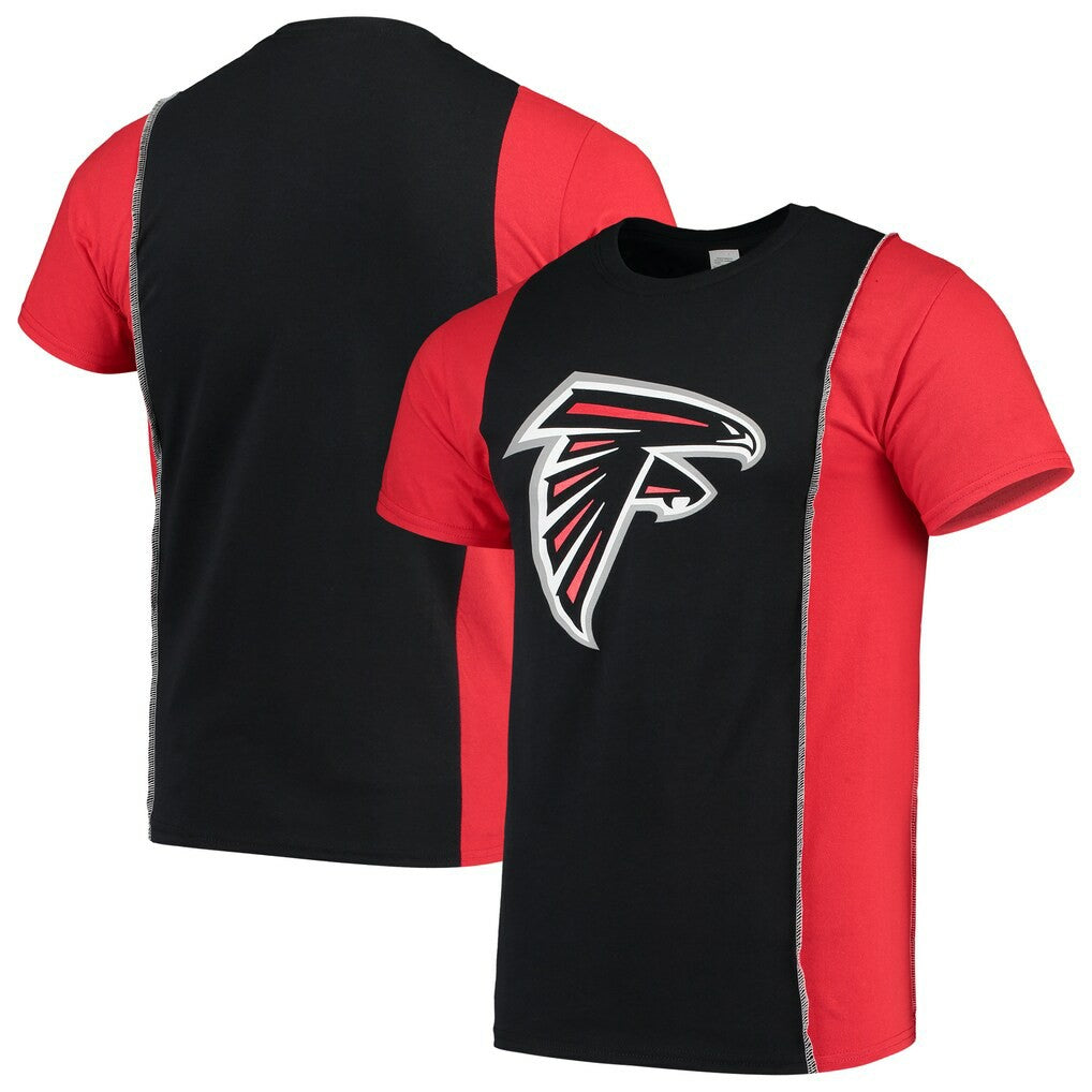 Atlanta Falcons Refried Apparel Sustainable Upcycled Split T-Shirt Black/Red
