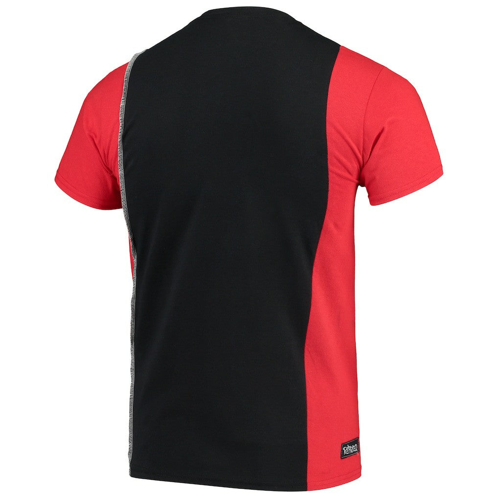 Atlanta Falcons Refried Apparel Sustainable Upcycled Split T-Shirt Black/Red