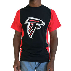 Atlanta Falcons Refried Apparel Sustainable Upcycled Split T-Shirt Black/Red