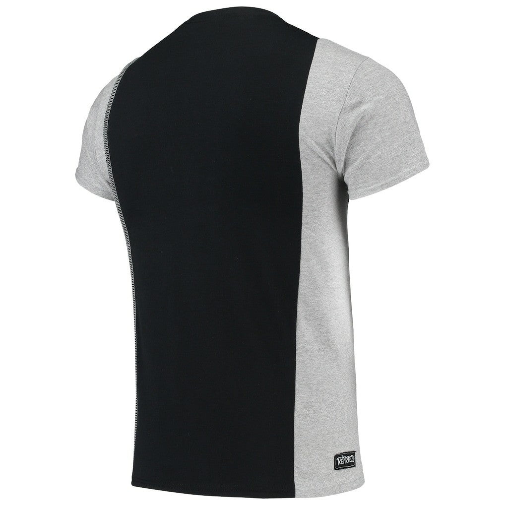 New Orleans Saints Refried Apparel Sustainable Upcycled Split T-Shirt Black/Gray