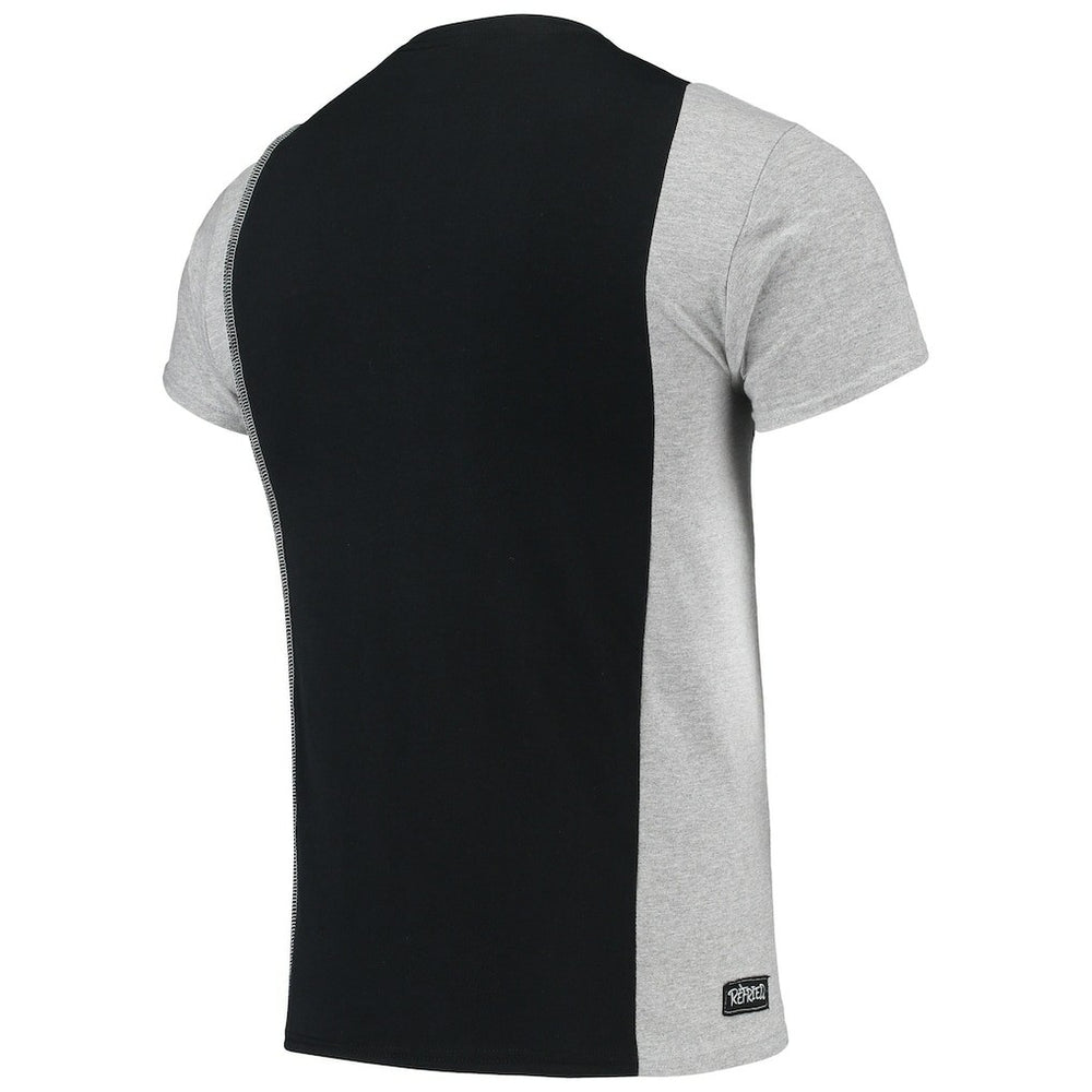 New Orleans Saints Refried Apparel Sustainable Upcycled Split T-Shirt Black/Gray