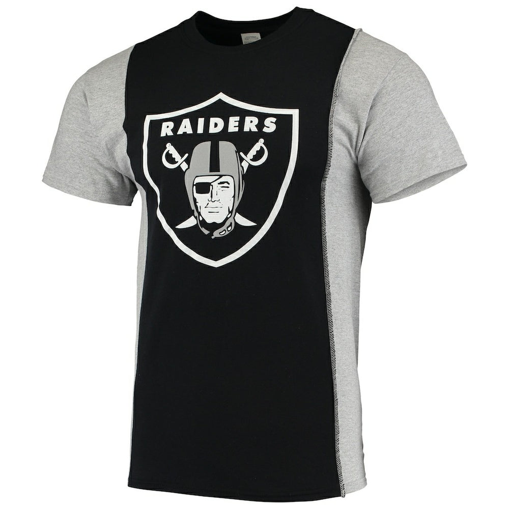 Las Vegas Raiders Refried Apparel Sustainable Upcycled Split T-Shirt Black/Silver