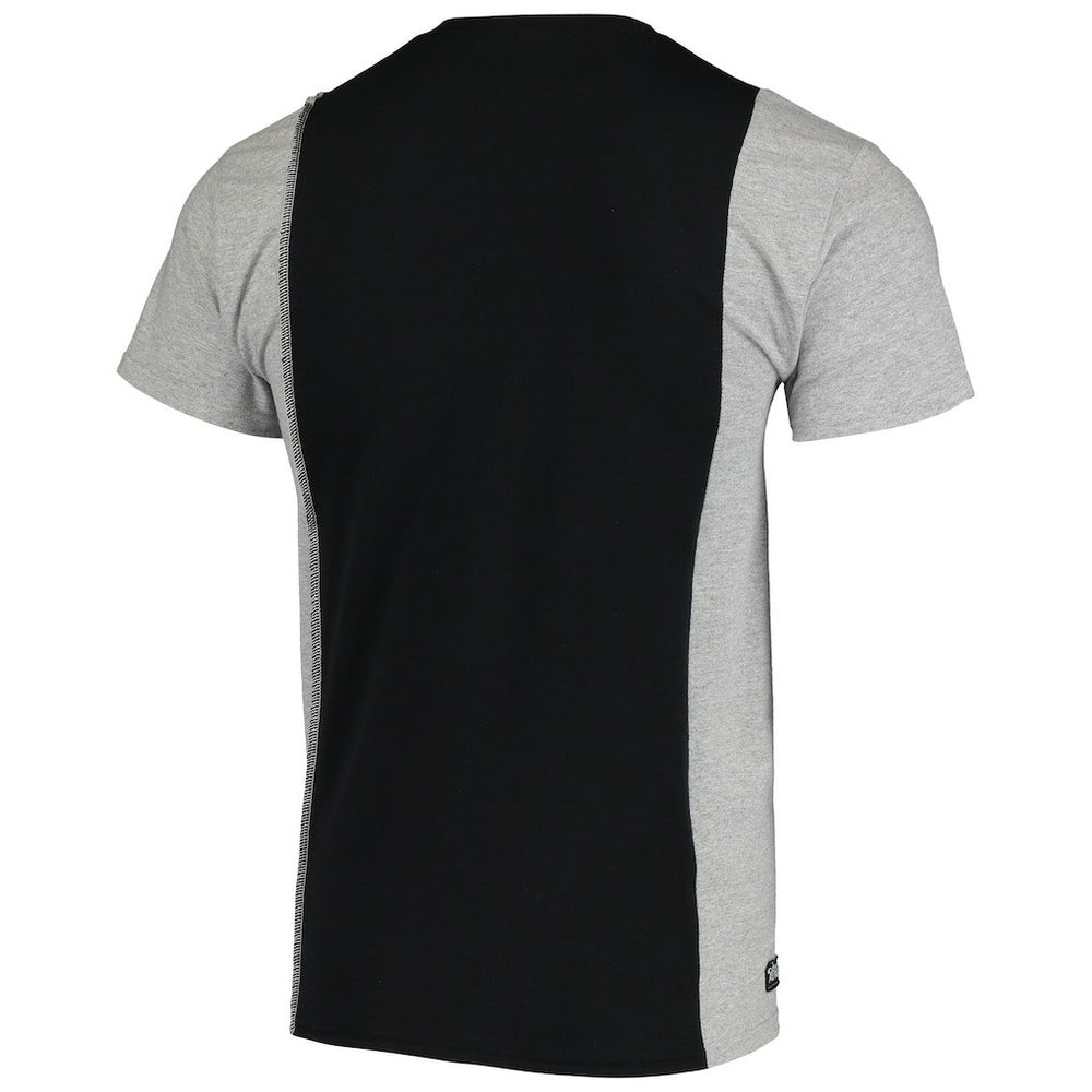 Las Vegas Raiders Refried Apparel Sustainable Upcycled Split T-Shirt Black/Silver