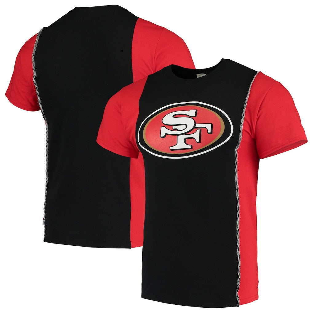 San Francisco 49ers Refried Apparel Sustainable Upcycled Split T-Shirt Black/Scarlet