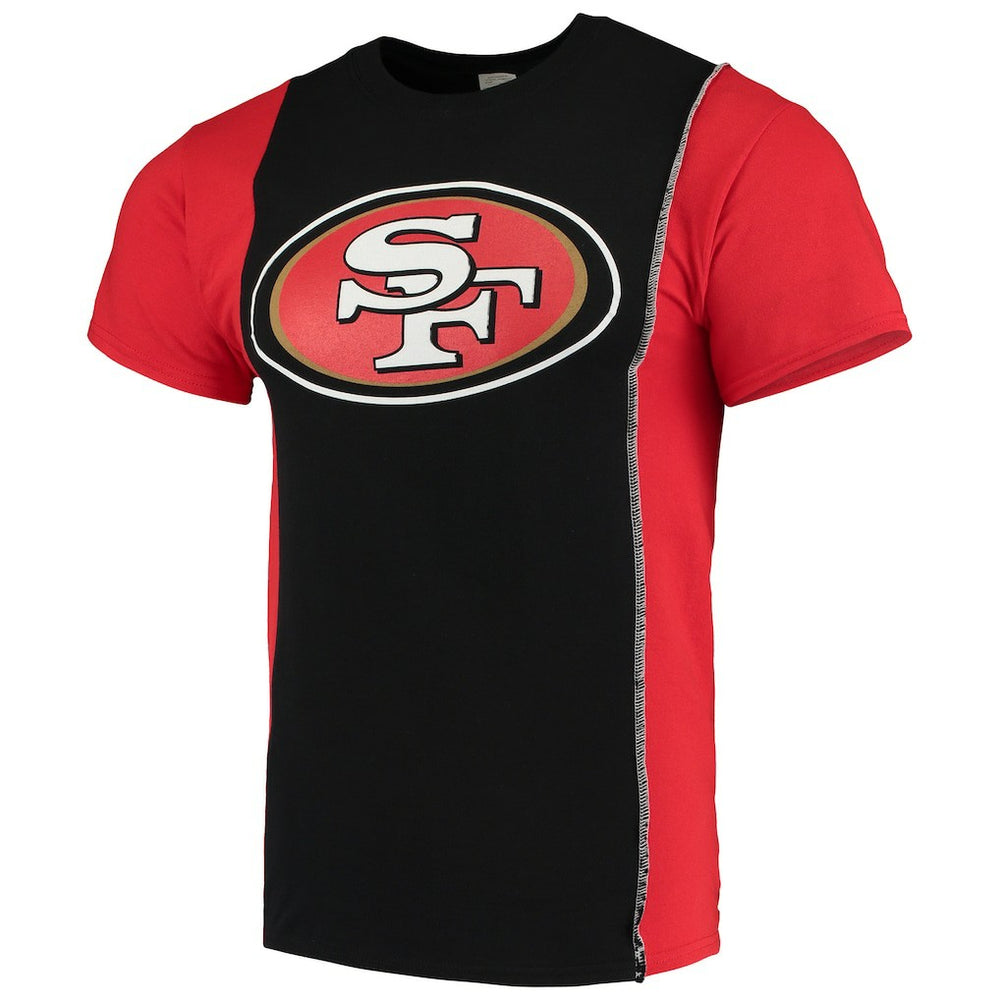 San Francisco 49ers Refried Apparel Sustainable Upcycled Split T-Shirt Black/Scarlet