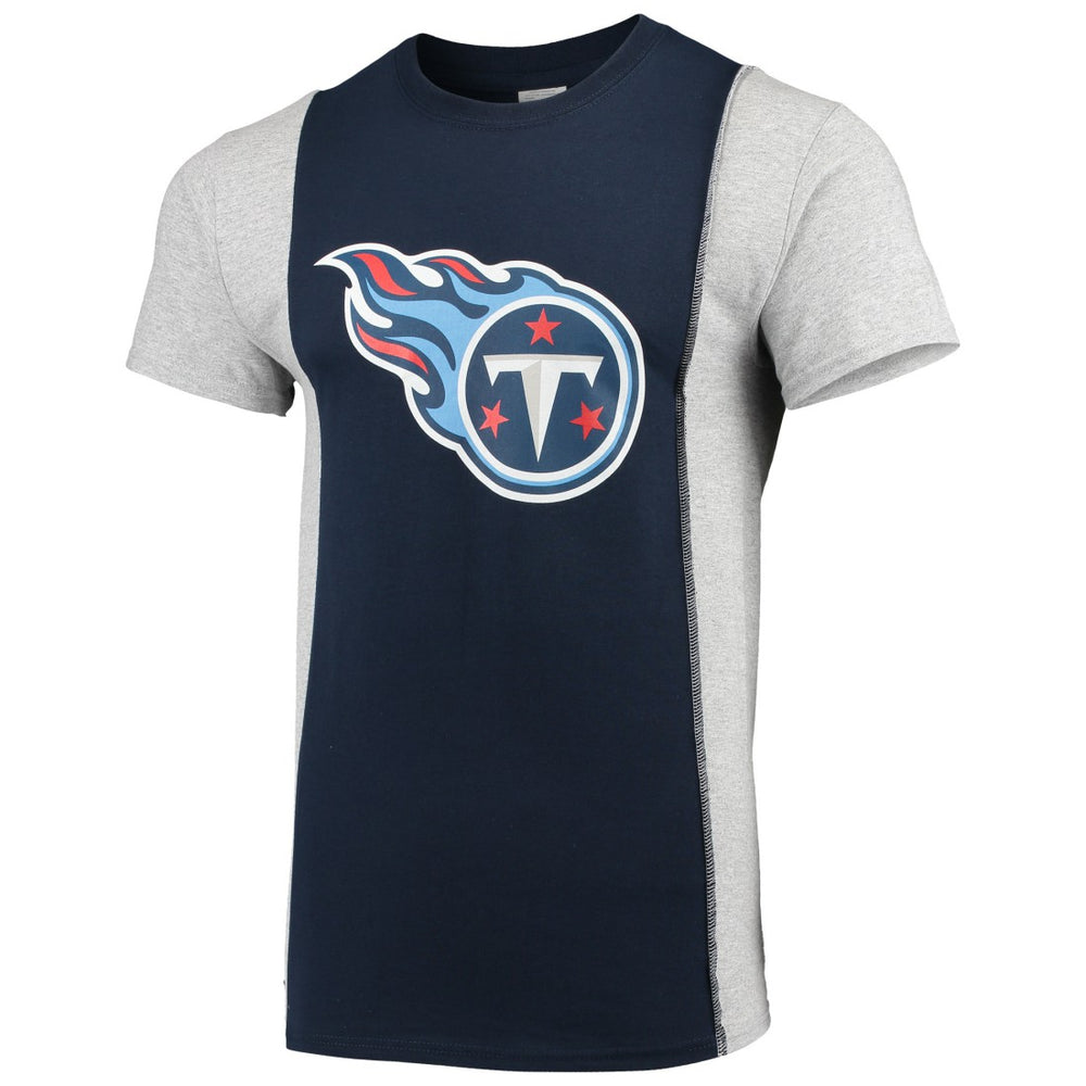 Tennessee Titans Refried Apparel Sustainable Upcycled Split T-Shirt Navy/Gray