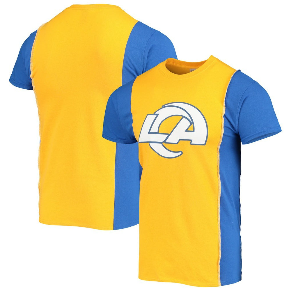 Los Angeles Rams Refried Apparel Sustainable Upcycled Split T-Shirt Gold/Royal